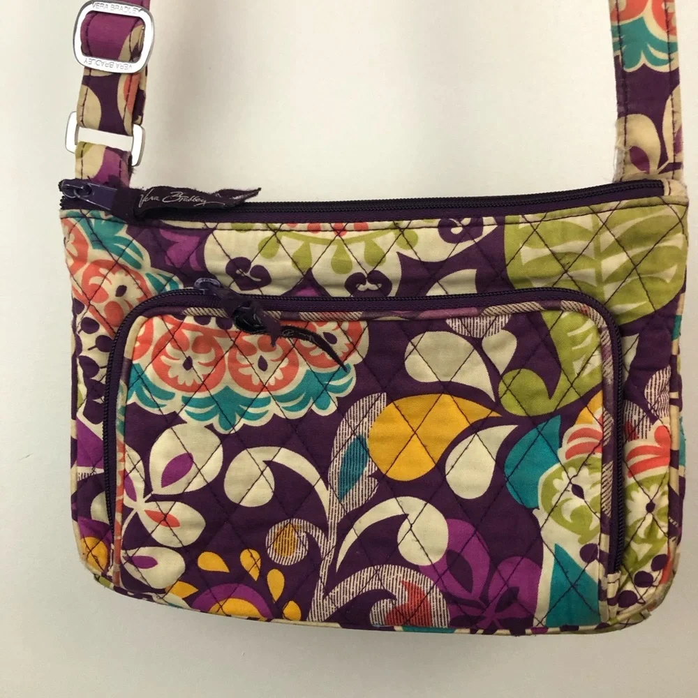 Vera Bradley Crossbody Bag Retired Plum Crazy Purple Purse